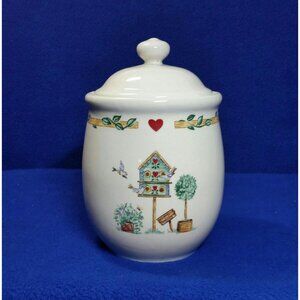Thomson Pottery Birdhouse Small Canister With Lid 2000 Birdhouse Collection Pre-